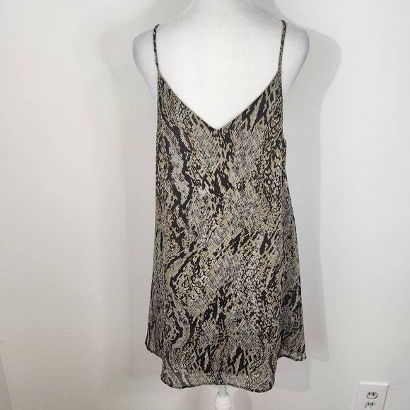 By Together Snakeskin Print Mini Slip Dress Size Small Black and Tan Print Dress - Picture 5 of 8